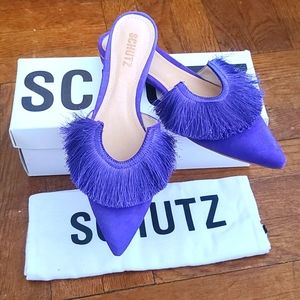 🆕️Schutz Brenle saturated purple fringe mules
